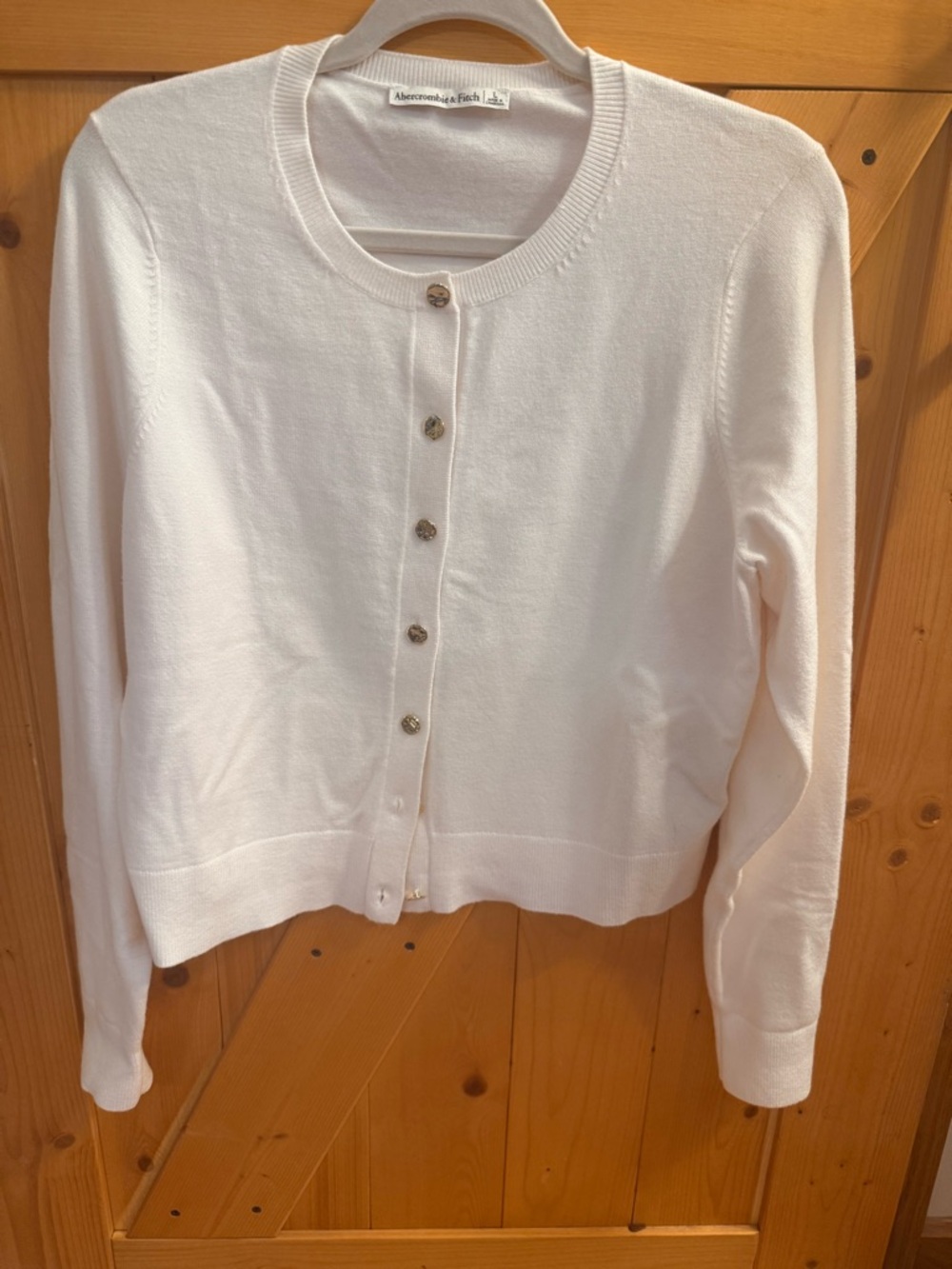 Abercrombie & Fitch Women's Cream Button-Front Cardigan
